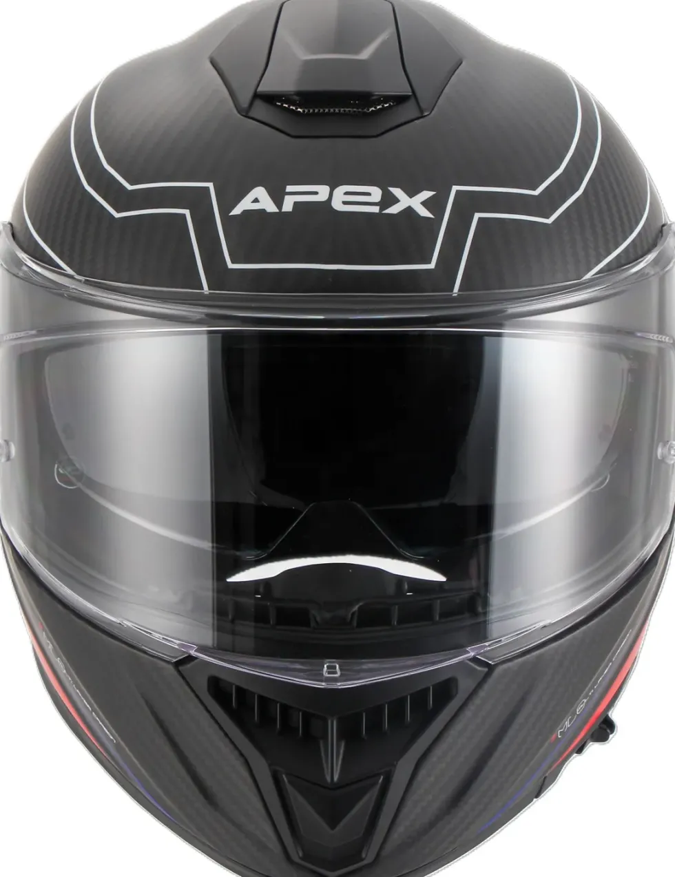 APEX Hjälm FC500 Carbon Assen vit/röd/blå matt