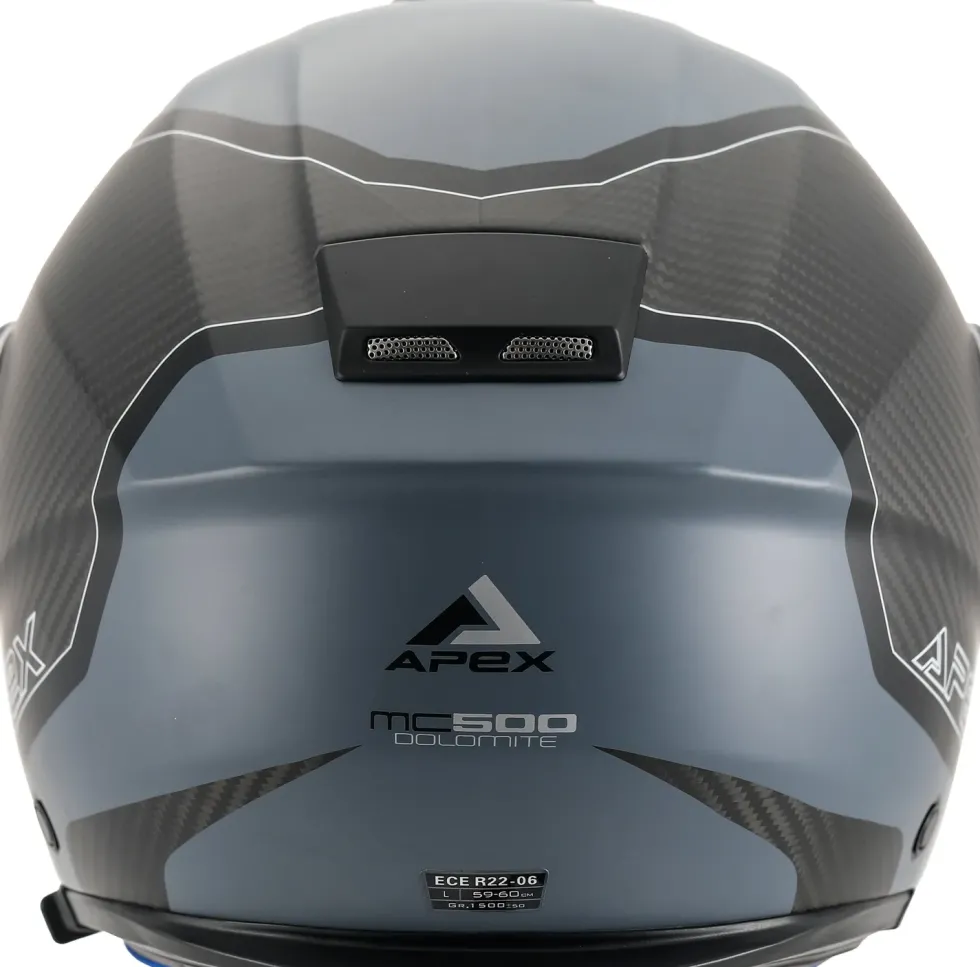 APEX Hjälm MC500 Carbon Dolomites svart/grå/silver glansig