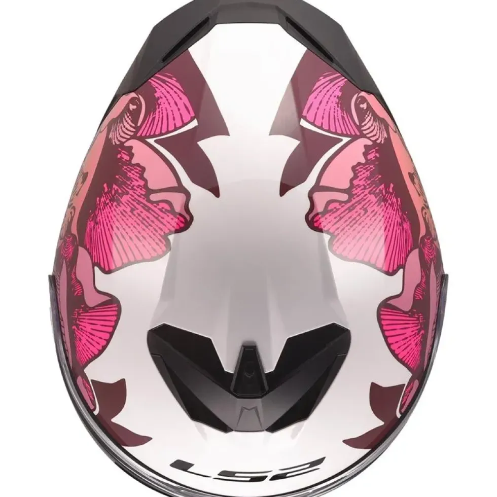 Hjälm Ls2 Ff820 Rapid Iii Poppies Ii Vit/Rosa