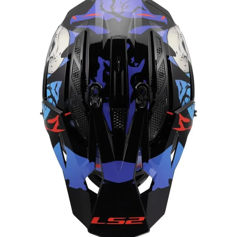 Hjälm Ls2 Mx708 Fast Ii Zombie Ii Svart/Röd/Blå