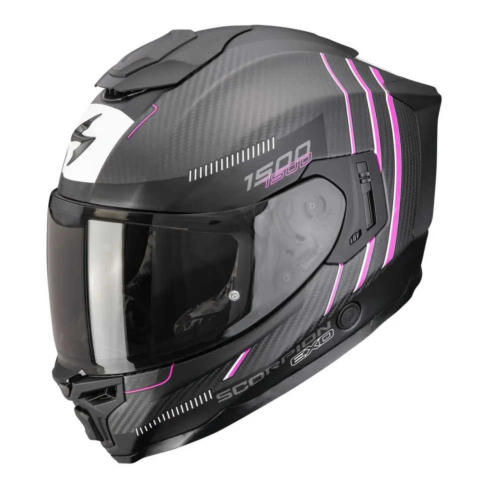SCORPION Helmet EXO-1500 CARBON AIR ZITY Matt Black-Pink